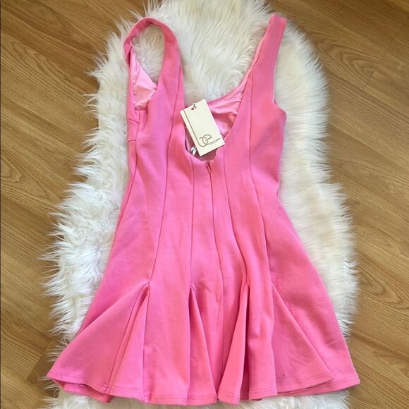 NWT Beyond Egreis Dress Pink Sleeveless Dress Flare Bodice Medium - Picture 6 of 11